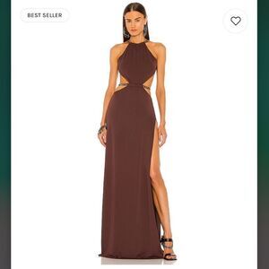 DUNDAS x REVOLVE Moon Maxi Dress in Chocolate Brown